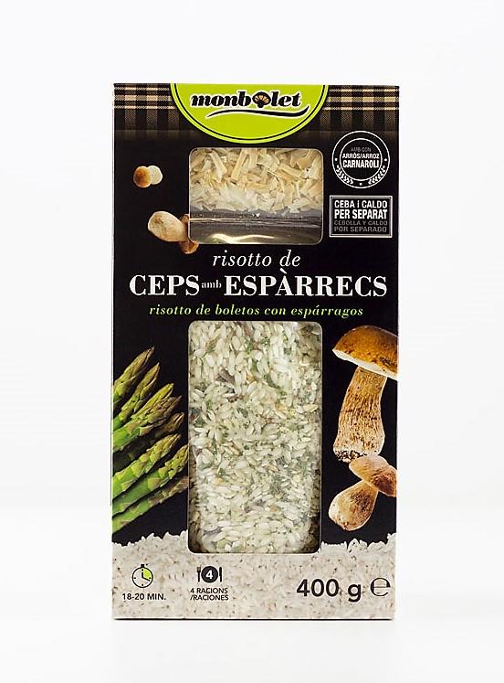 Risotto de Ceps amb Espàrrecs - Boletus con Espárragos (Caja 400gr) MONBOLET | M - RCEK | MUNDO ECOLÓGICO