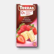 Chocolate blanco con fresas (75gr) TORRAS | F- 560008 | MUNDO ECOLÓGICO