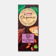 Chocolate Orgánico negro 90% cacao (100gr) TORRAS | F- 560062 | MUNDO ECOLÓGICO