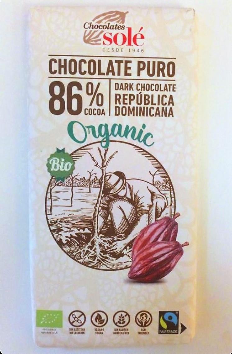 Chocolate negro 86% Eco (100Gr) CHOCOLATES SOLÉ | F-  J23007 | MUNDO ECOLÓGICO