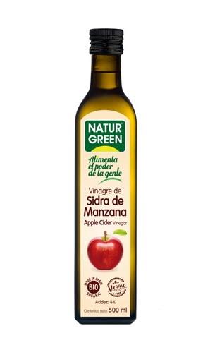 Vinagre de Sidra de Manzana Bio (500ml) NATUR-GREEN | F-  447234 | MUNDO ECOLÓGICO