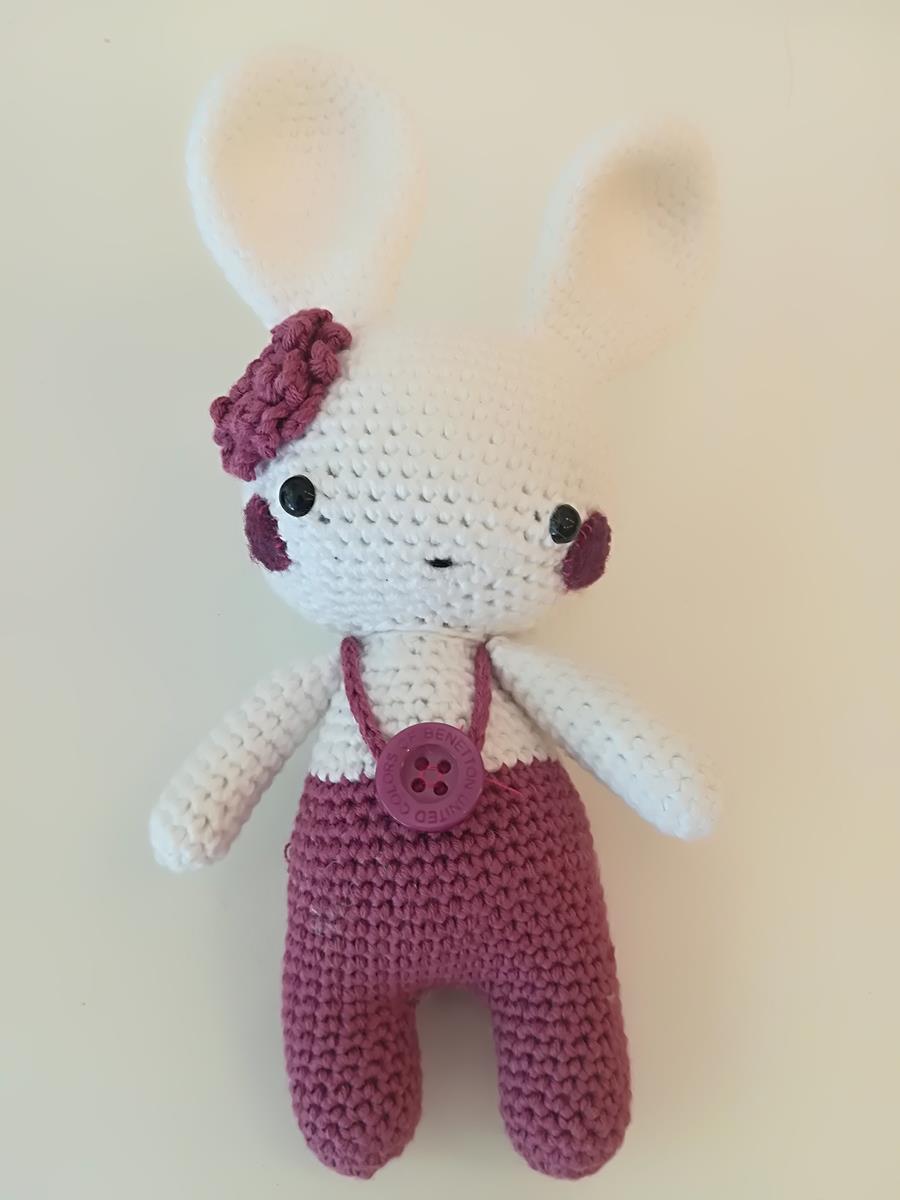 Ninot peluix conill rosa - Muñeco peluche rosa  | Peluche conejo rosa | MUNDO ECOLÓGICO