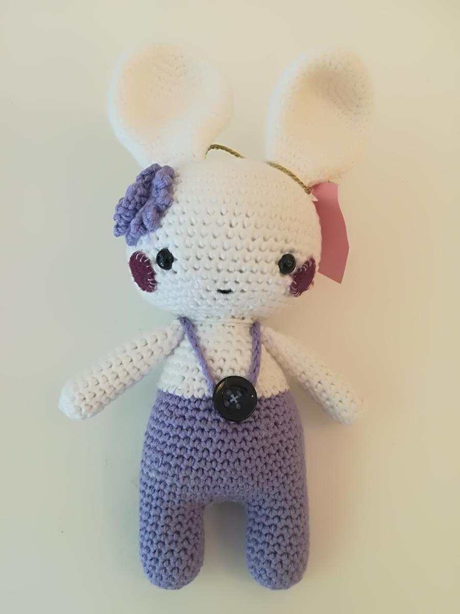 Ninot peluix conill lila - Muñeco peluche conejo lila | Peluche conejo lila | MUNDO ECOLÓGICO