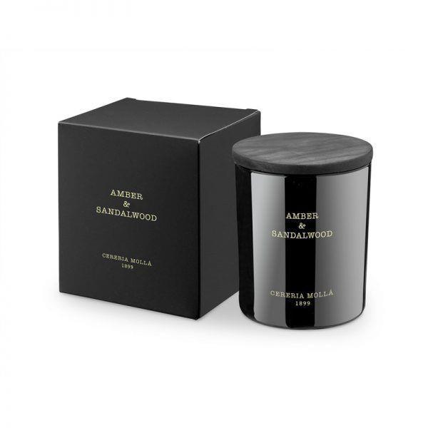 Vela AMBER & SANDALWOOD (vaso cristal 230gr) CERERÍA MOLLÁ 1899 | CM- 5537 | MUNDO ECOLÓGICO