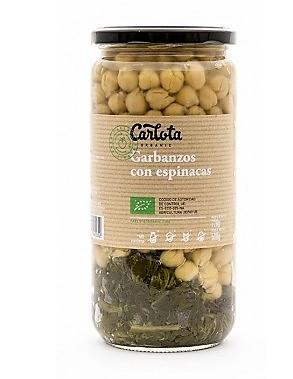 Cigrons amb espinacs  - Garbanzos con espinaca ECO (720gr) CARLOTA ORGANIC | NM- 62019 | MUNDO ECOLÓGICO