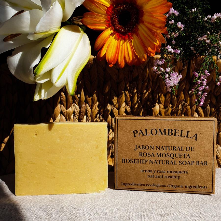 Jabón de Rosa Mosqueta para pieles secas (110gr) PALOMBELLA | PALOMBELLA- J Rosa | MUNDO ECOLÓGICO