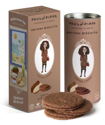 Galletas Veganas de Cacao y Aceite de oliva (130gr) PAUL & PIPPA | F- J87004 | MUNDO ECOLÓGICO