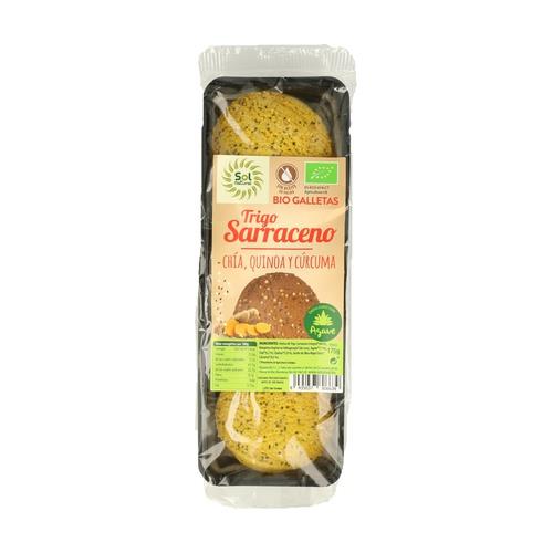 Galletas de trigo sarraceno, chía, quinoa y cúrcuma Bio (175gr) SOLNATURAL | F- 213374 | MUNDO ECOLÓGICO