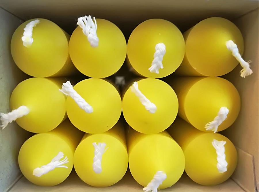 Velas amarillas - Espelmes grogues . IRIS 22cm (Unidad) CERABELLA | Cerabella. Iris amarilla | MUNDO ECOLÓGICO
